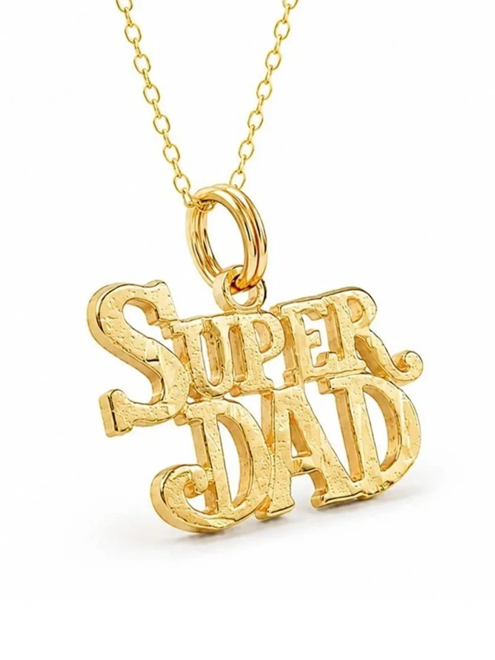 Super Dad Pendant Solid 14k Yellow Gold